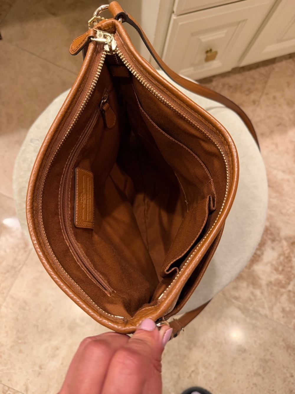 Coach Tan Pebble Leather Crossbody Bag - Picture 4 of 11